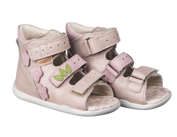 Memo Dino sandal, rosa - pigesandal med ekstra støtte